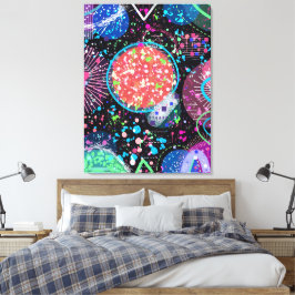 Galactic Neighborhood: Abstract Art  Postcard Canvastryck