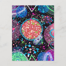 Galactic Neighborhood: Abstract Art  Postcard Vykort