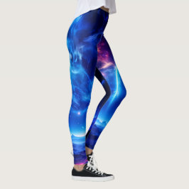 Galactic Oasis: Blue Nebula Stellar liggande Leggings