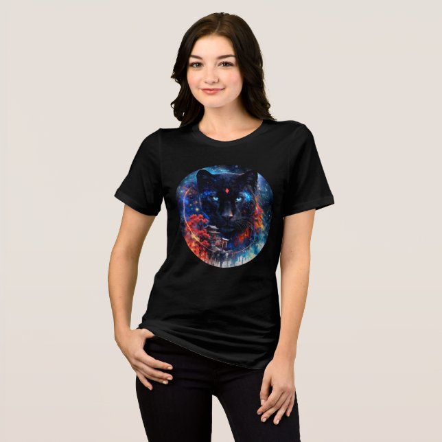 Galactic Panther with Temple Fantasy Artwork T Shirt (Framsida Full)