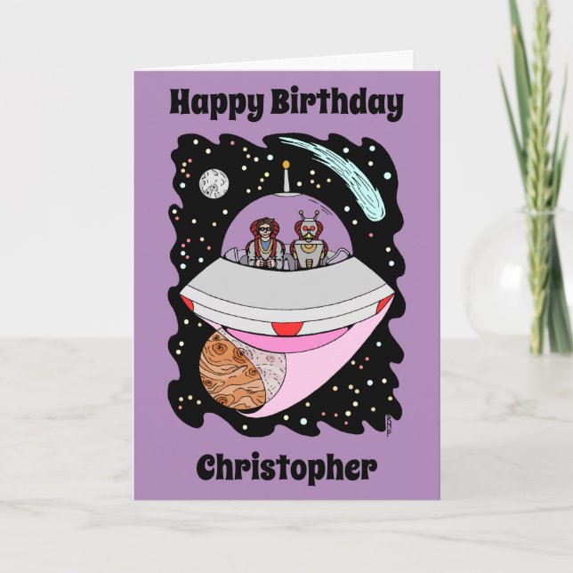 Galactic Road Resa 2018 Birthday Card Kort (Framsida)
