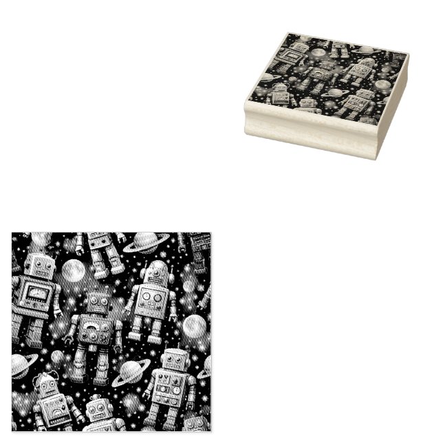 Galactic robot exploration cosmic stämpel (Stämplad)