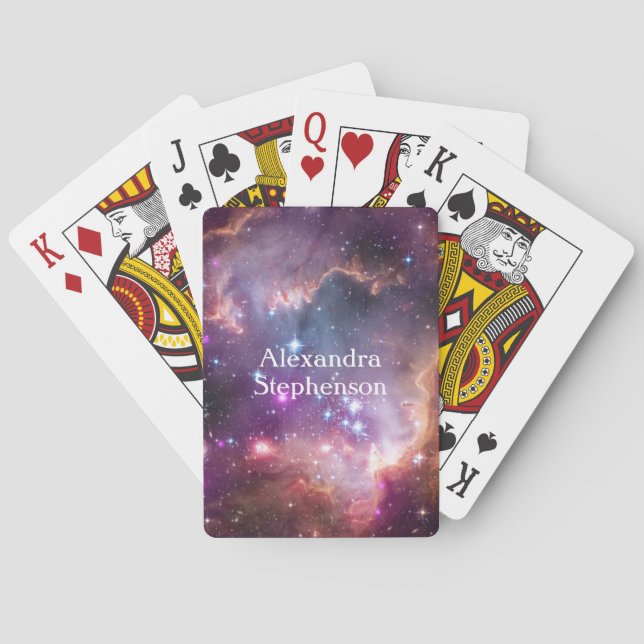 Galactic Rymden Lila Personlig Spel Kort (Baksidan)