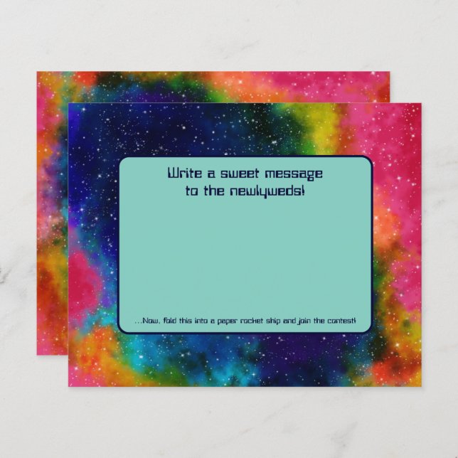 Galactic Sci-Fi Bröllop Rocket Frakt Tävling Pappe (Fram/baksida)