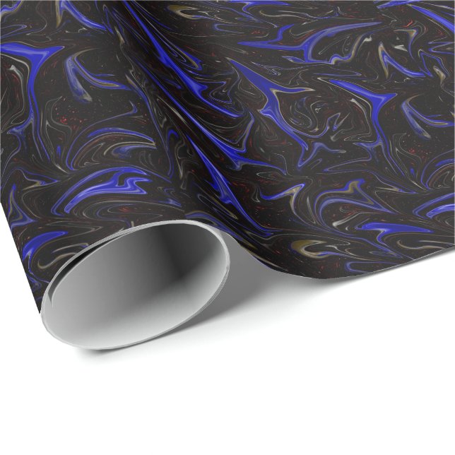 "Galactic Swirl: the Blue and Black Space Marble" Presentpapper (Rullad Hörn)