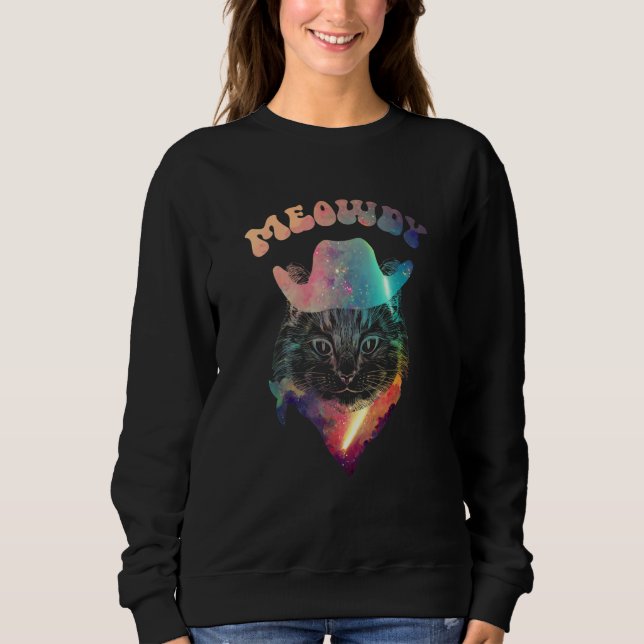 Galactic Tie Dye Meowdy Texas-nummer T Shirt (Framsida)