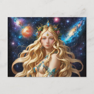 *~* Galactic Women Fantasy Cosmic Jewel AP58 Helg Vykort