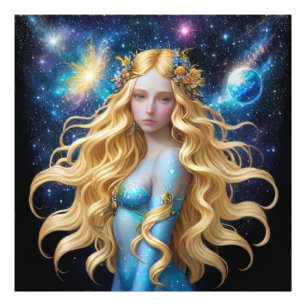 *~* Galactic Women Fantasy Cosmic Planets AP58 Fototryck