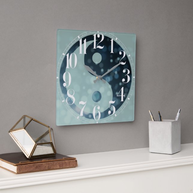 Galactic Ying Yang Wall Clock Fyrkantig Klocka (Kontor)