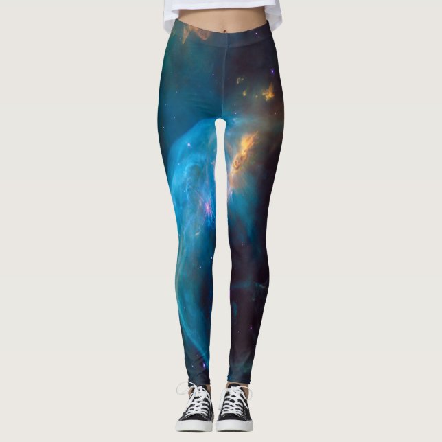 Galactice Coola Rymden Bilder Coola Space Wood Leggings (Framsida)