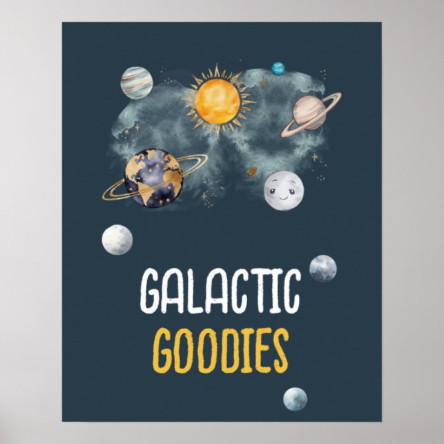 Galactice Goodies Galaxy Rymden Birthday Poster (Framsidan)