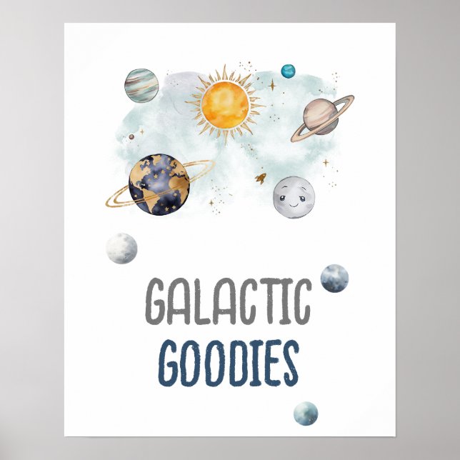 Galactice Goodies Galaxy Rymden Birthday Poster (Framsidan)