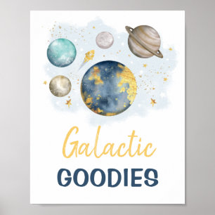 Galactice Goodies Rymden Galaxy Boy Birthday Poster
