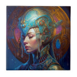 Galactice Queen Science fiction Fantasy Art Kakelplatta<br><div class="desc">Fantasy Art products by The Lunarium.</div>