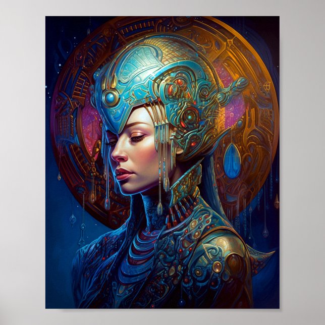 Galactice Queen Science fiction Fantasy Art Poster (Framsidan)