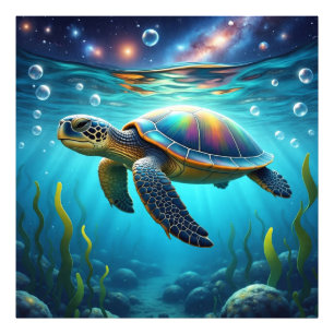 Galactice Sea Turtle Fototryck