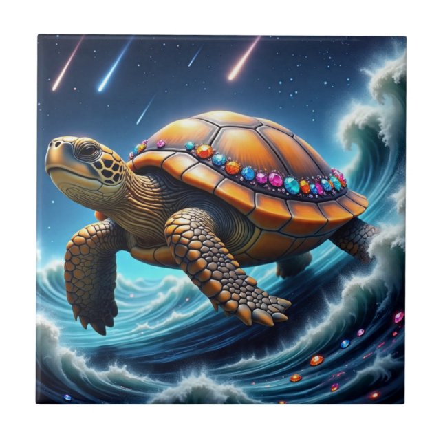 Galactice Sea Turtle Kakelplatta (Framsidan)