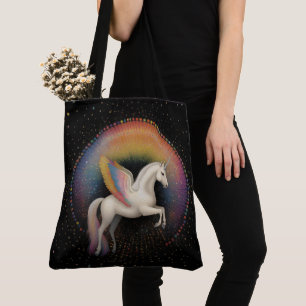 Galactice Unicorn Rainbow Färgad Stars Deep Space Tygkasse