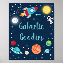 Galactiska Goodies Space Rocket Frakt Planets Part Poster