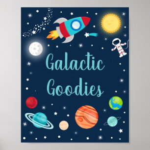 Galactiska Goodies Space Rocket Frakt Planets Part Poster
