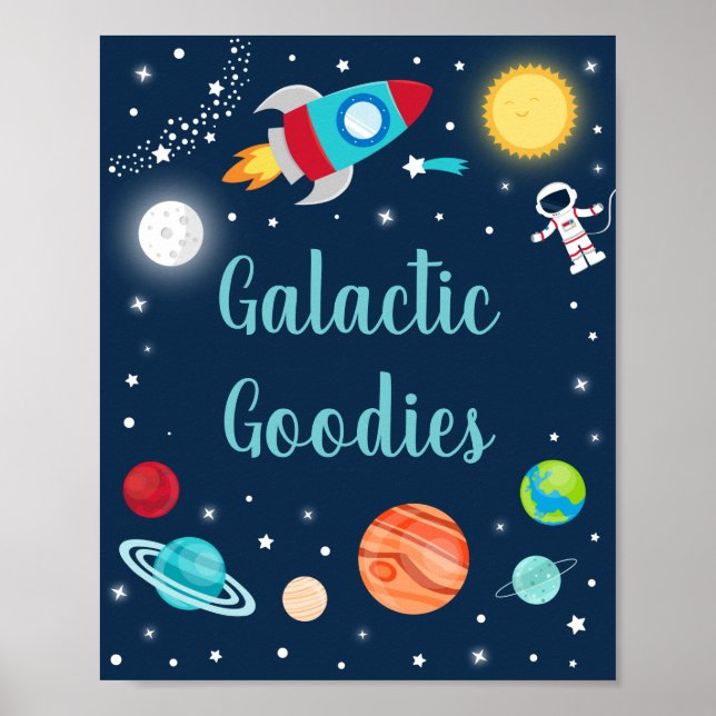 Galactiska Goodies Space Rocket Frakt Planets Part Poster (Framsidan)