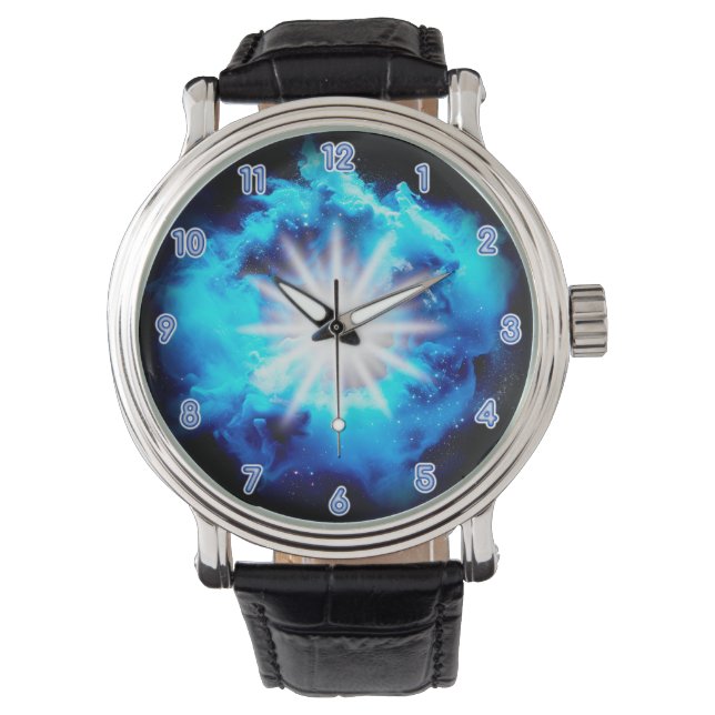 Galactiskt Cloud Burst Neon Glow Effect Design Armbandsur (Framsida)