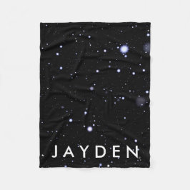 Galactiskt Space & Stars Mönster w/Namn Fleecefilt
