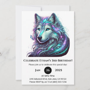 Galactit Spirit Varg Birthday Inbjudningar