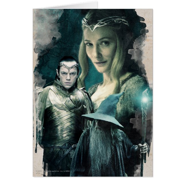 Galadriel, ELROND™ och Gandalf-grafik Hälsningskort (Framsidan)