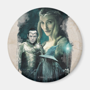 Galadriel, ELROND™ och Gandalf-grafik Magnet