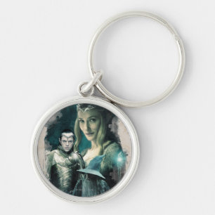 Galadriel, ELROND™ och Gandalf-grafik Rund Silverfärgad Nyckelring