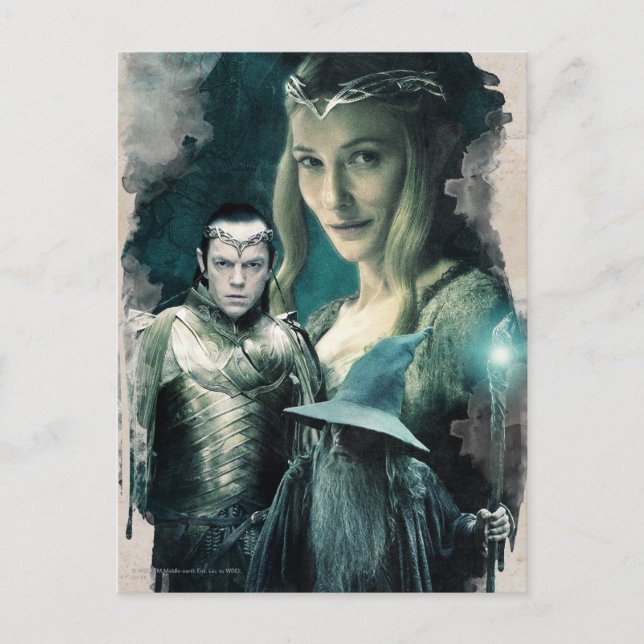 Galadriel, ELROND™ och Gandalf-grafik Vykort (Framsida)