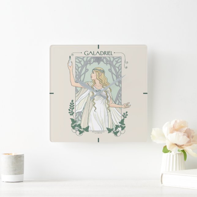 Galadriel Ljus av Valinor Grafik Fyrkantig Klocka (Hem)