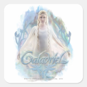 Galadriel med namn fyrkantigt klistermärke