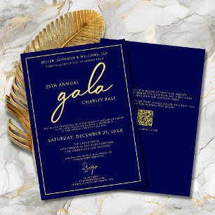 Galaevenemang Välgörenhetsgalan Elegant Blå Guld Inbjudningar