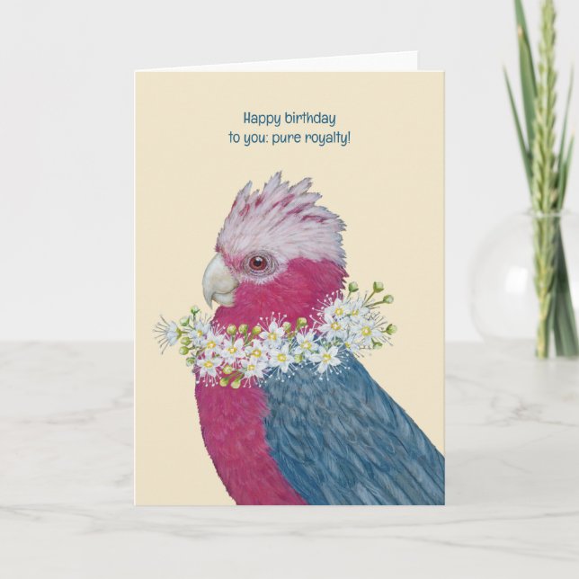 Galah-cockatoo-mappat gratulationskort kort (Framsida)