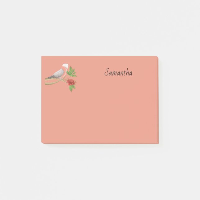 Galah Cockatoo Personlig 4x3 Post-it Block (Framsida)