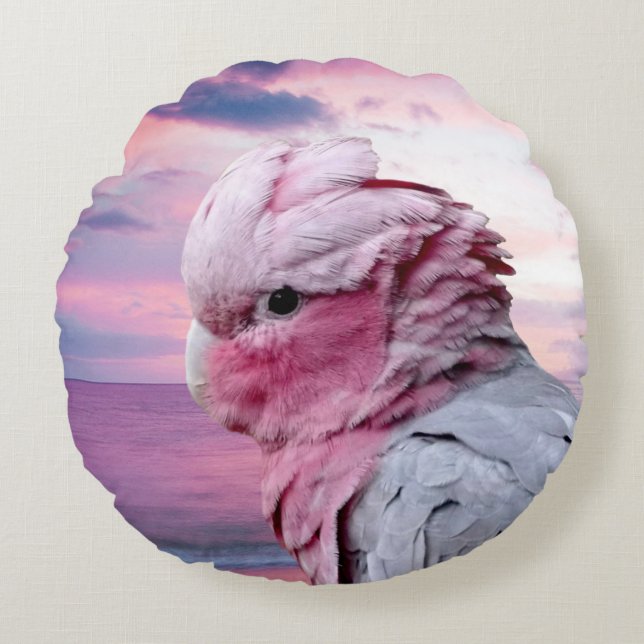 Galah kakadua rund kudde (Framsidan)