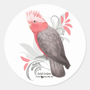Galah kakadua runt klistermärke