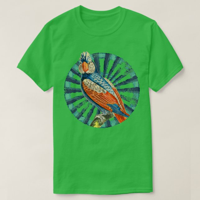Galah Parrot Retro Circle Wheel Design T Shirt (Design framsida)