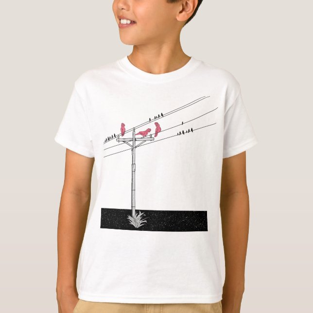 Galahs on power pole t shirt (Framsida)