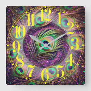 Galaktacock Feathers Wall Clock Fyrkantig Klocka