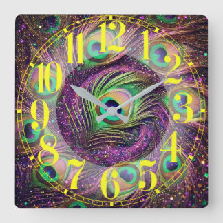 Galaktacock Feathers Wall Clock Fyrkantig Klocka
