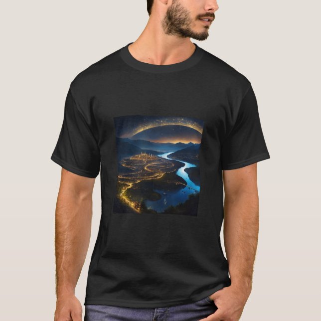 Galaktisk Chic: Anpassat rymdtema T Shirt (Framsida)