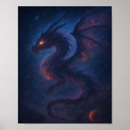 Galaktisk Draknebulosa Fantasi Poster