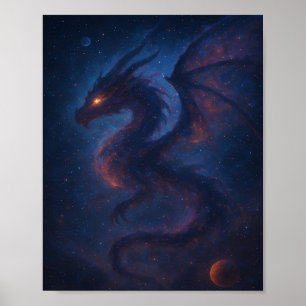 Galaktisk Draknebulosa Fantasi Poster