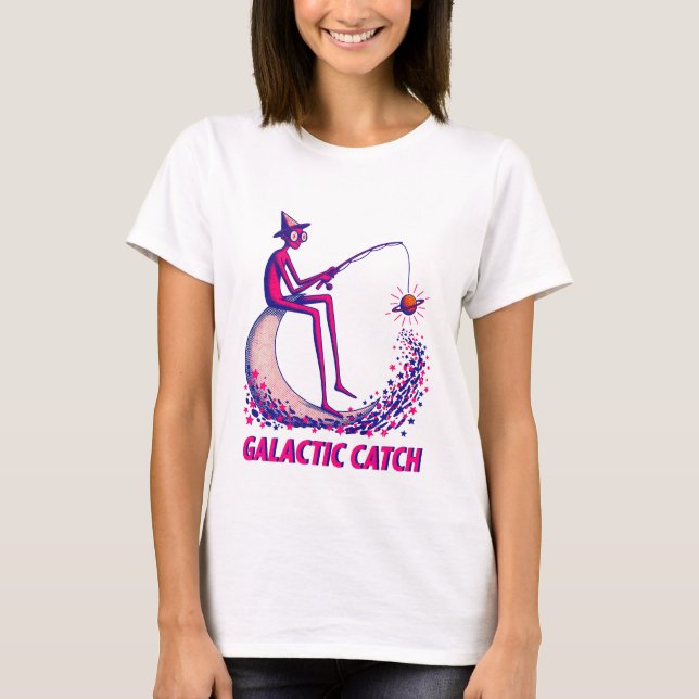 Galaktisk fångstillustration – Månfiske & Glowi T Shirt (Framsida)