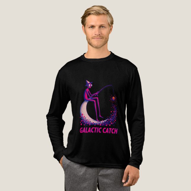 Galaktisk fångstillustration – Månfiske & Glowi T Shirt (Hel framsida)