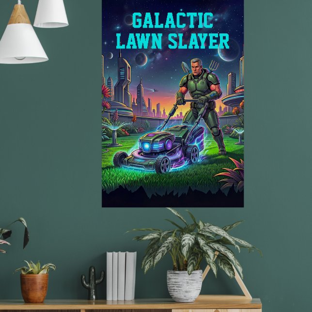 Galaktisk Gräsdödare Retro Serietidning Rymdastron Poster (Vardagsrum 1)