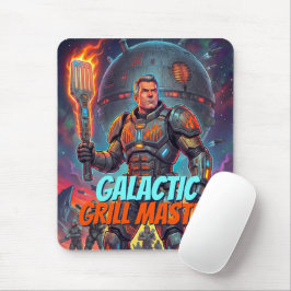 Galaktisk Grillmästare Rolig Sci-Fi Pop Art Seriet Musmatta